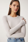 Taş Bisiklet Yaka Basic Örme Bluz CR00439
