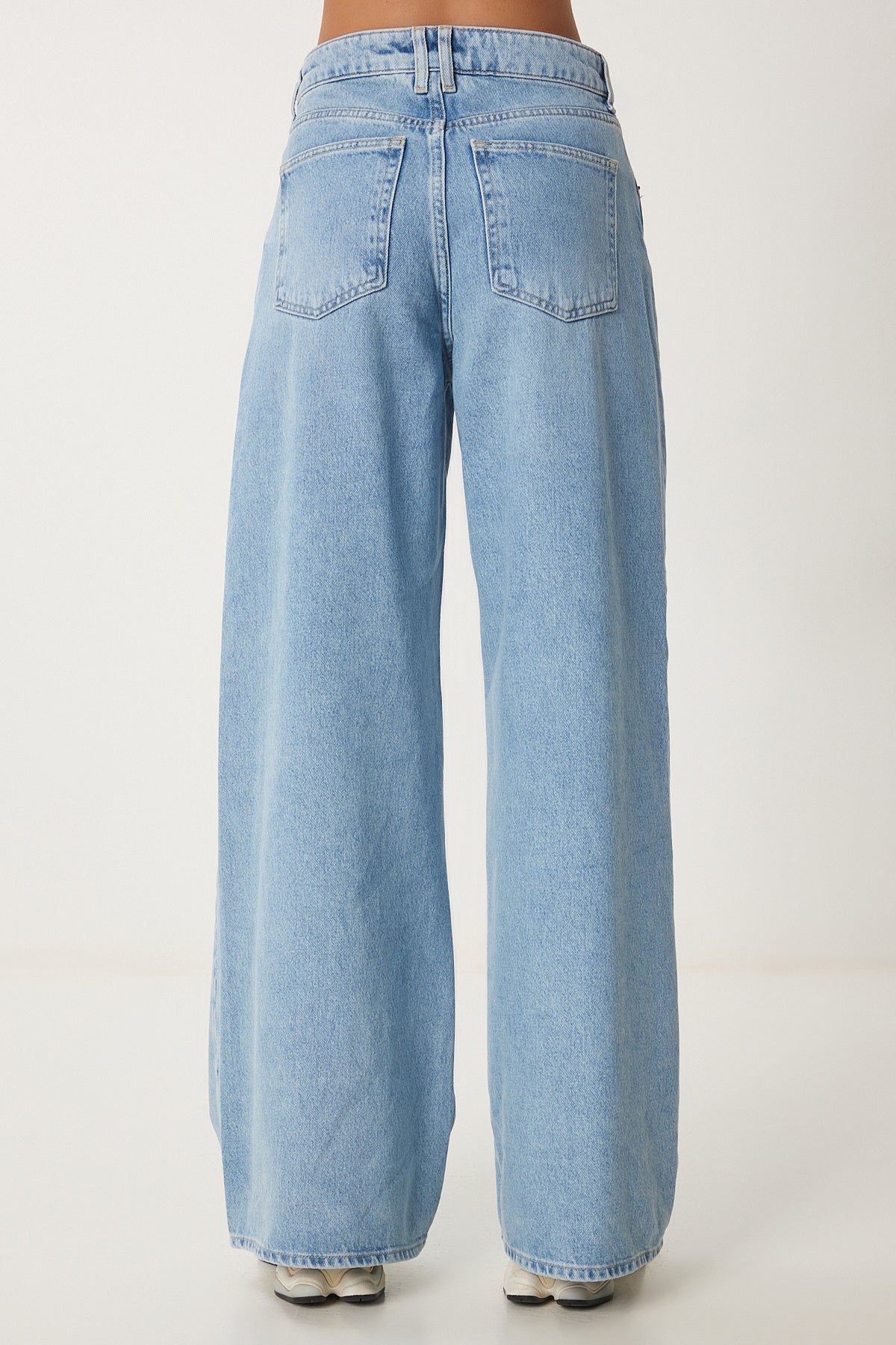 Mavi Yüksek Bel Geniş Paça Jeans UT00028