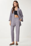 Taş Grisi Kimono Pantolon Örme Takımı BY00050