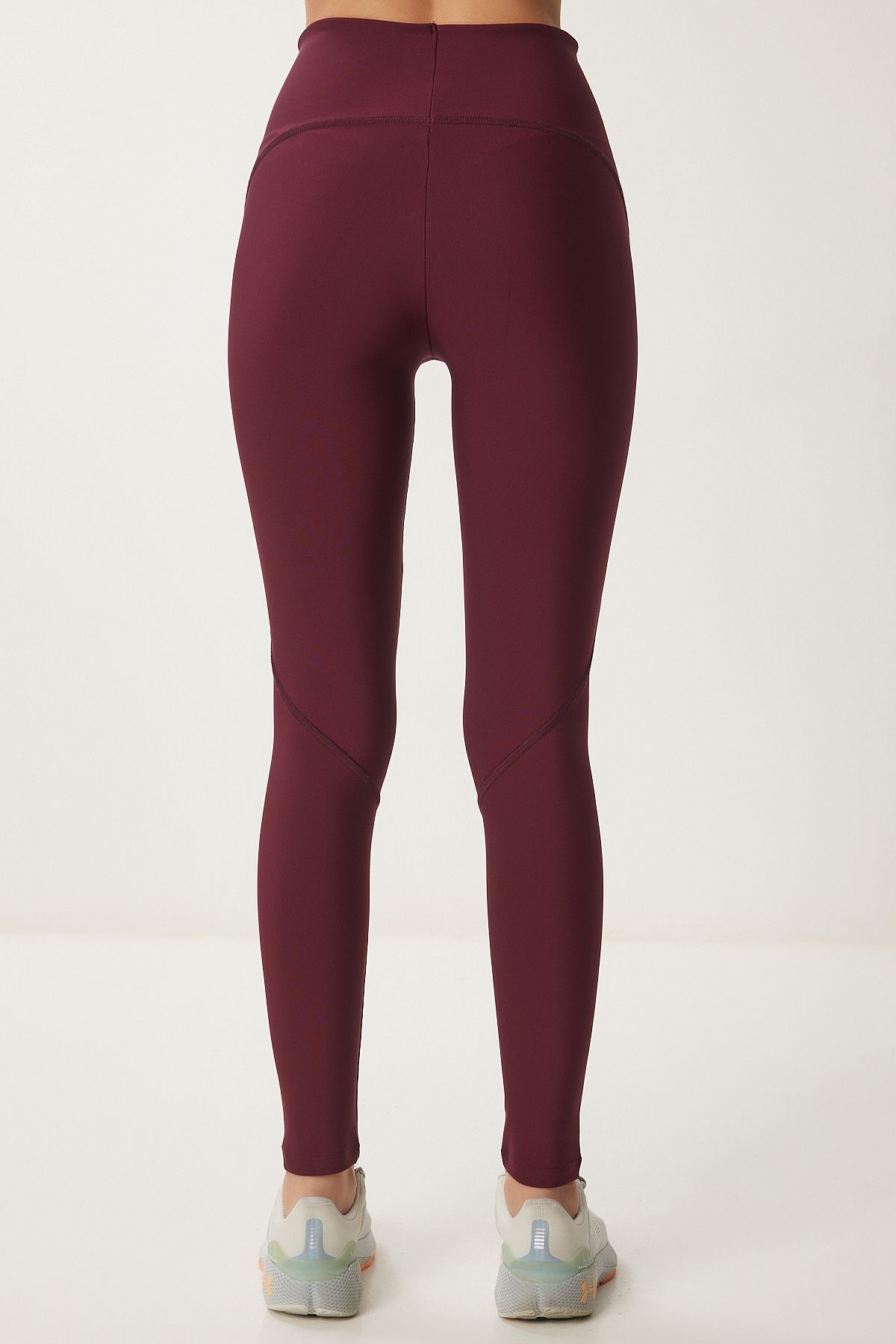 Bordo Toparlayıcı Örme Spor Tayt VX00006