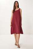 Bordo Kolsuz Basic Modal Elbise PB00050