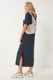 Antrasit Oversize Basic Yazlık Örme Elbise UB00299