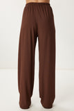 Kahverengi Geniş Paça Rahat Örme Pantolon PB00054