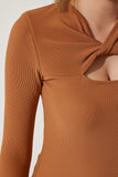 Taba Cut Out Detaylı Fitilli Örme Bluz SF00005