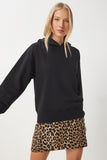 Siyah Kapüşonlu Şardonlu Sweatshirt OW00050