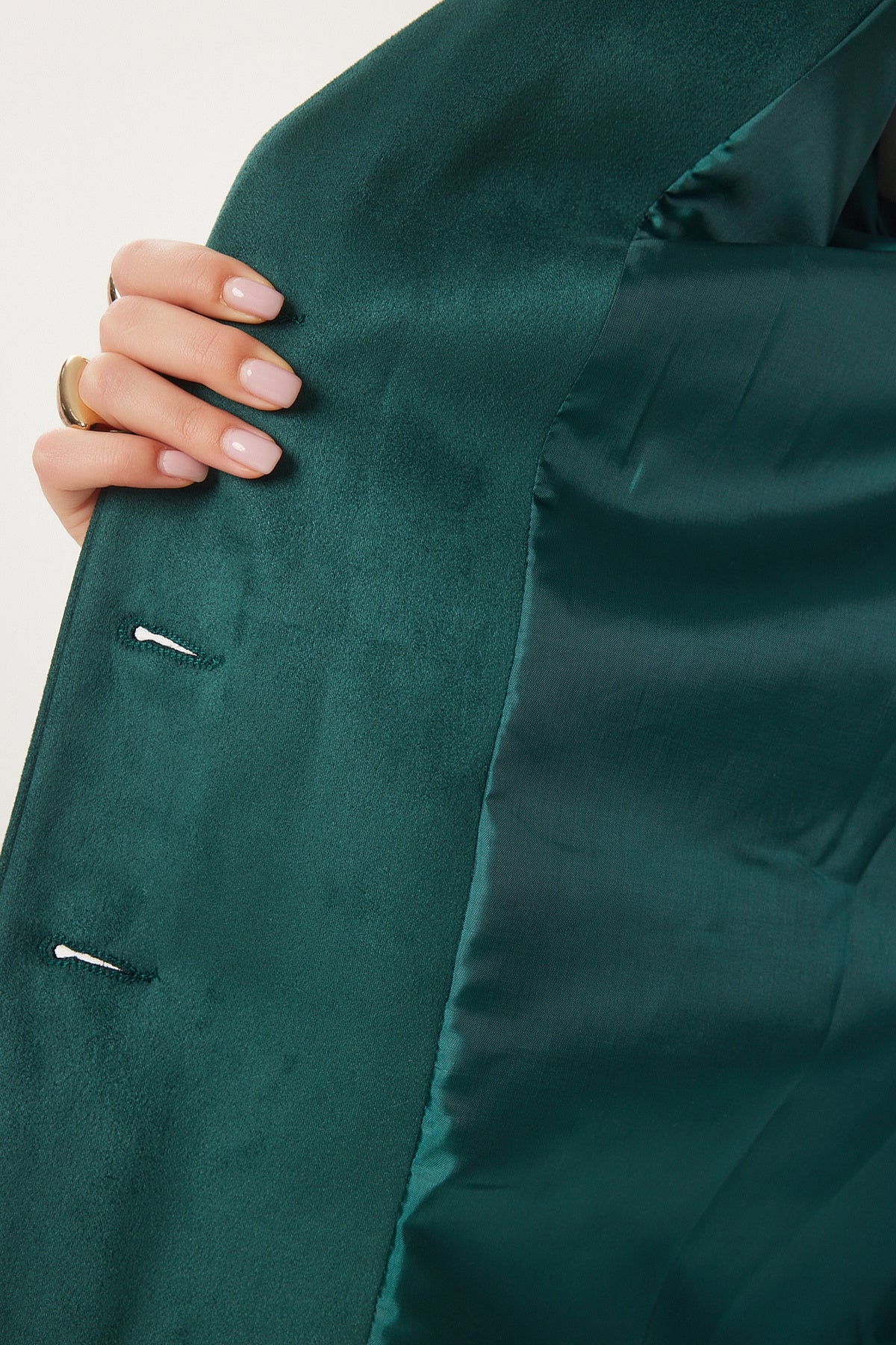 Zümrüt Yeşili Premium Süet Blazer Ceket FN03443