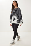 Antrasit Gri Desenli Oversize Triko Kazak Kİ00124