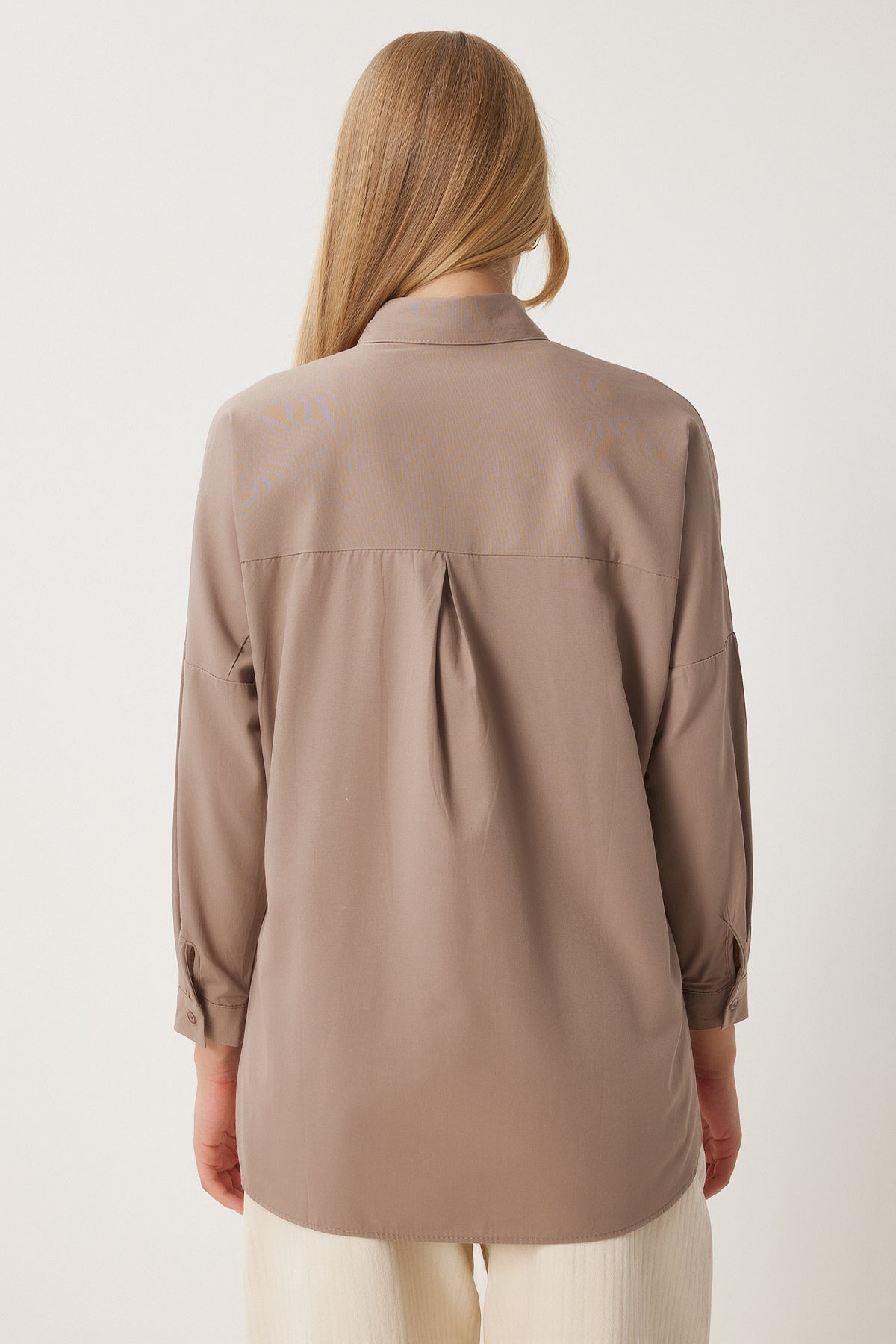 Vizon Oversize Uzun Basic Gömlek  DD00842