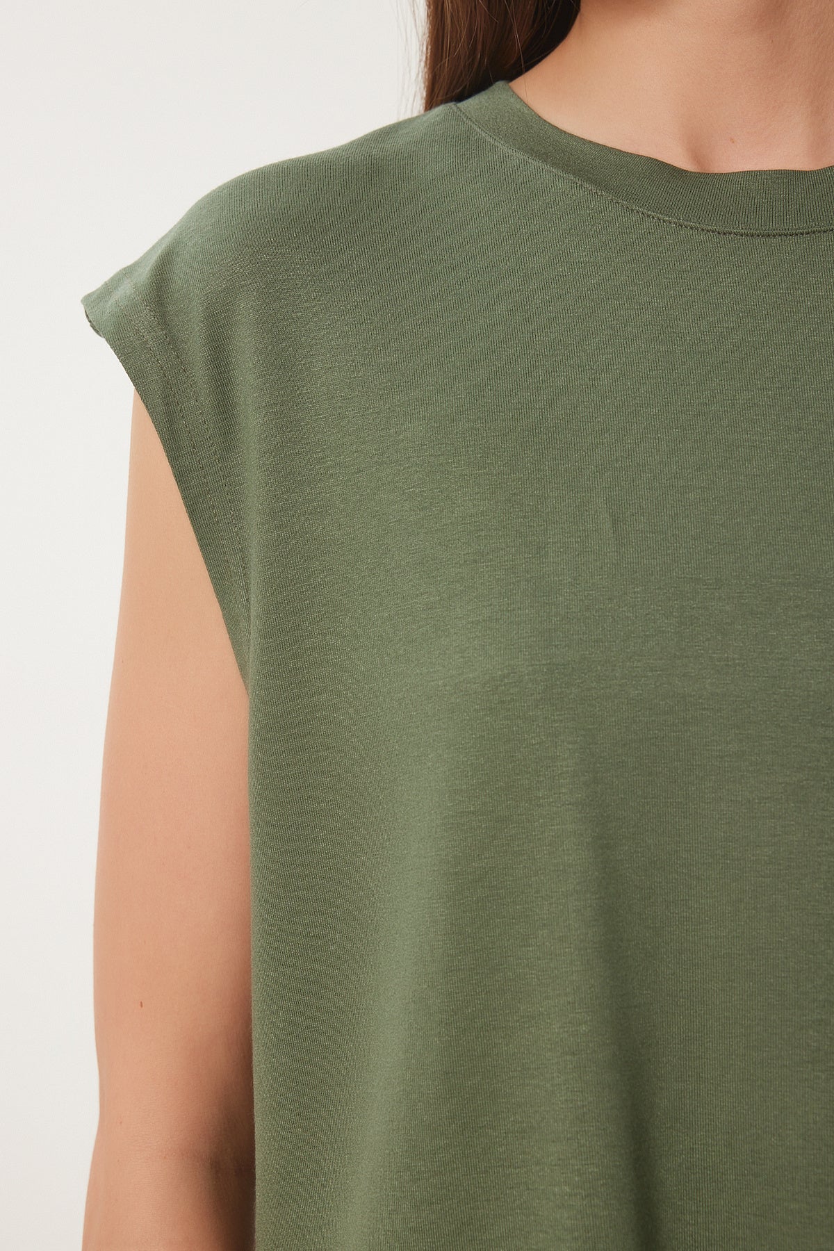 Haki Basic Örme T-Shirt EN00643