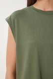 Haki Basic Örme T-Shirt EN00643