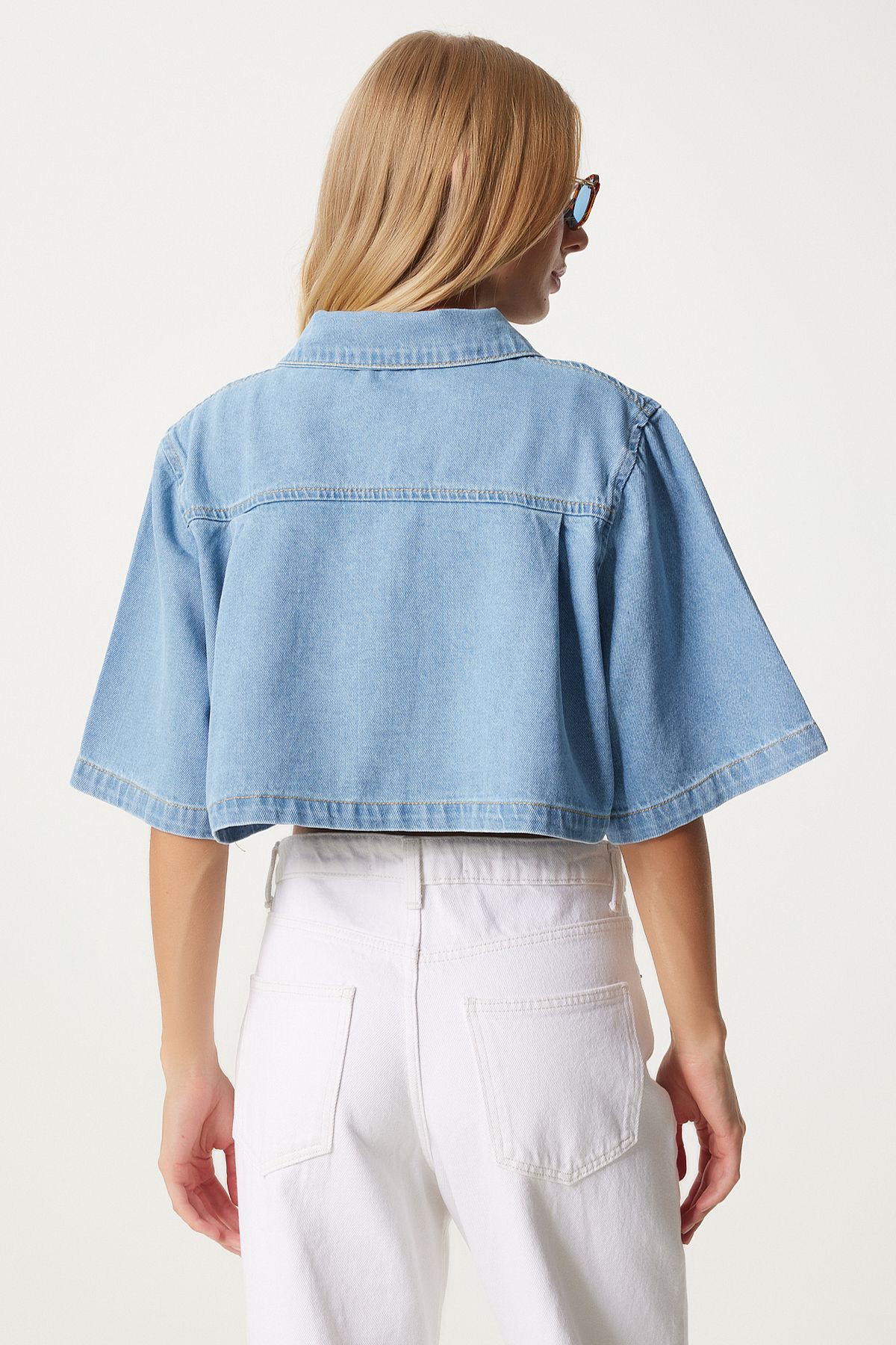 Mavi Cepli Crop Denim Ceket WF00083
