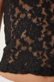 Siyah Dantelli Esnek Crop Bluz KH00095