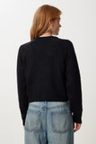 Siyah Basic Crop Triko Kazak Kİ00149