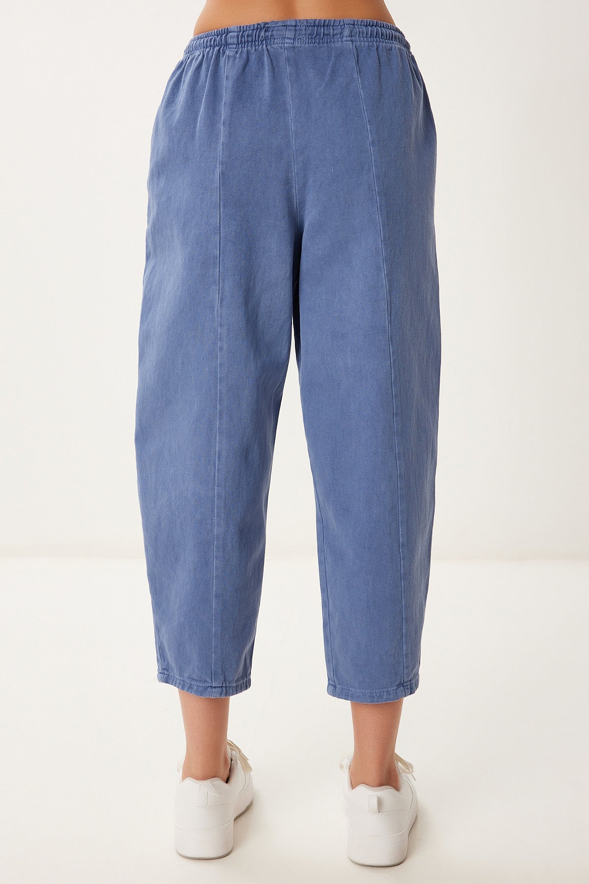 İndigo Mavi Capri Rahat Gabardin Pantolon GP00019
