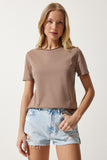 Vizon Bisiklet Yaka Basic Örme T-Shirt UB00229