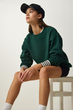Zümrüt Yeşili Şardonlu Basic Sweatshirt OW00001