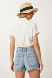 Kemik Anvelop Yaka Crop Dokuma Bluz Lİ00122