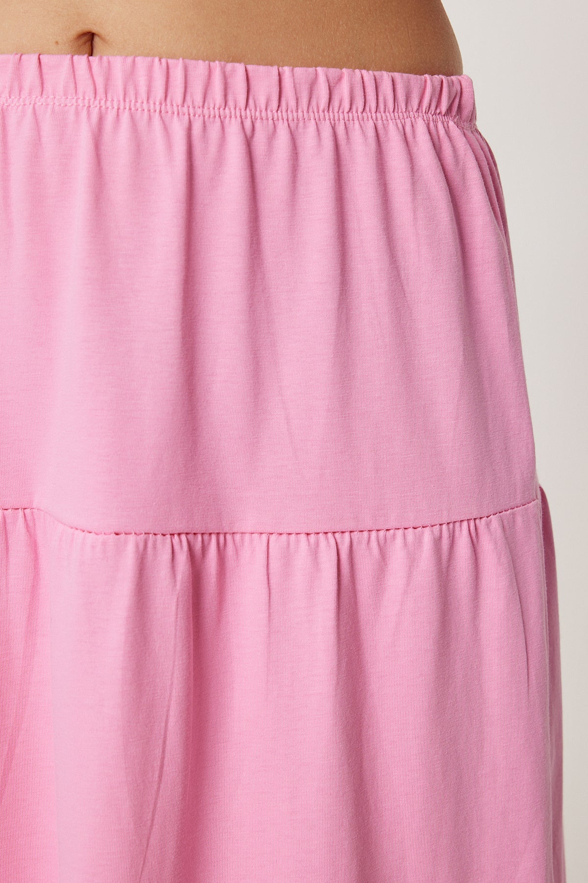 Pembe Oversize T-Shirt Volanlı Örme Etek Takım UB00291