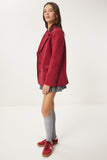 Bordo Premium Süet Blazer Ceket FN03443