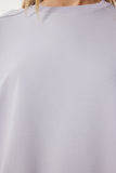 Taş Grisi Bisiklet Yaka Oversize Örme Eşofman Takımı FN03456