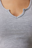 Gri Askılı Crop Örme Bluz OW00030