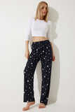 Siyah Desenli Yumuşak Dokulu Örme Pijama GF00002