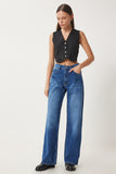 Mavi Orta Bel Geniş Paça Bol Jeans UT00023