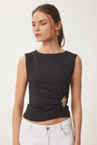 Siyah Gold Tokalı Sandy Örme Bluz KH00098