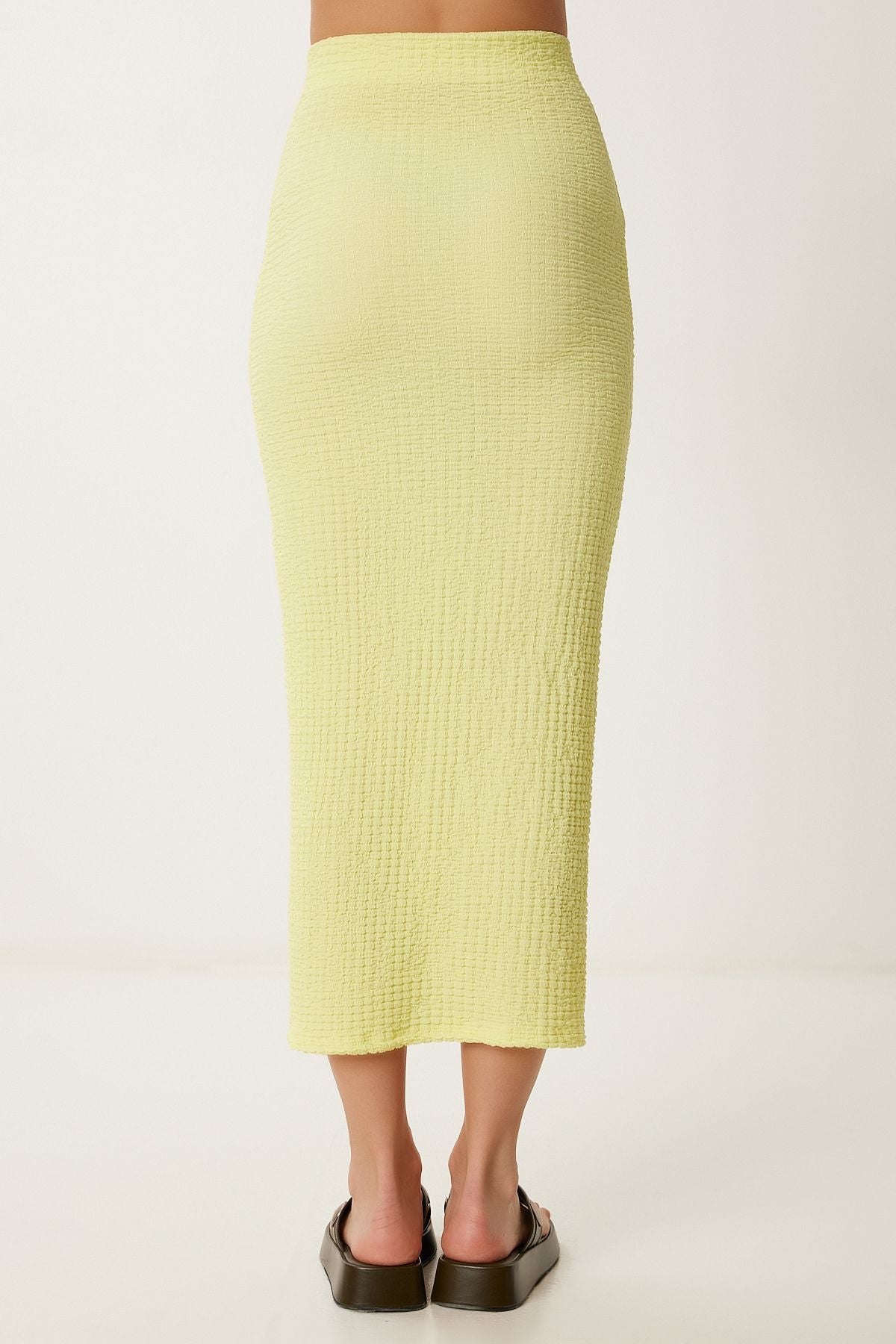 Sarı Dokulu Yazlık Bluz Etek Takım FW00010