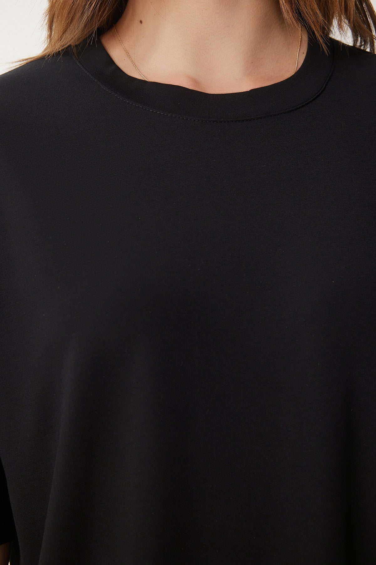 Siyah Oversize Örme T-Shirt Pantolon Takım FN03452