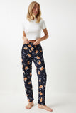 Canlı Siyah Desenli Yumuşak Dokulu Örme Pijama GF00002