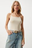 Krem İp Askılı Örme Body Bluz LD00018