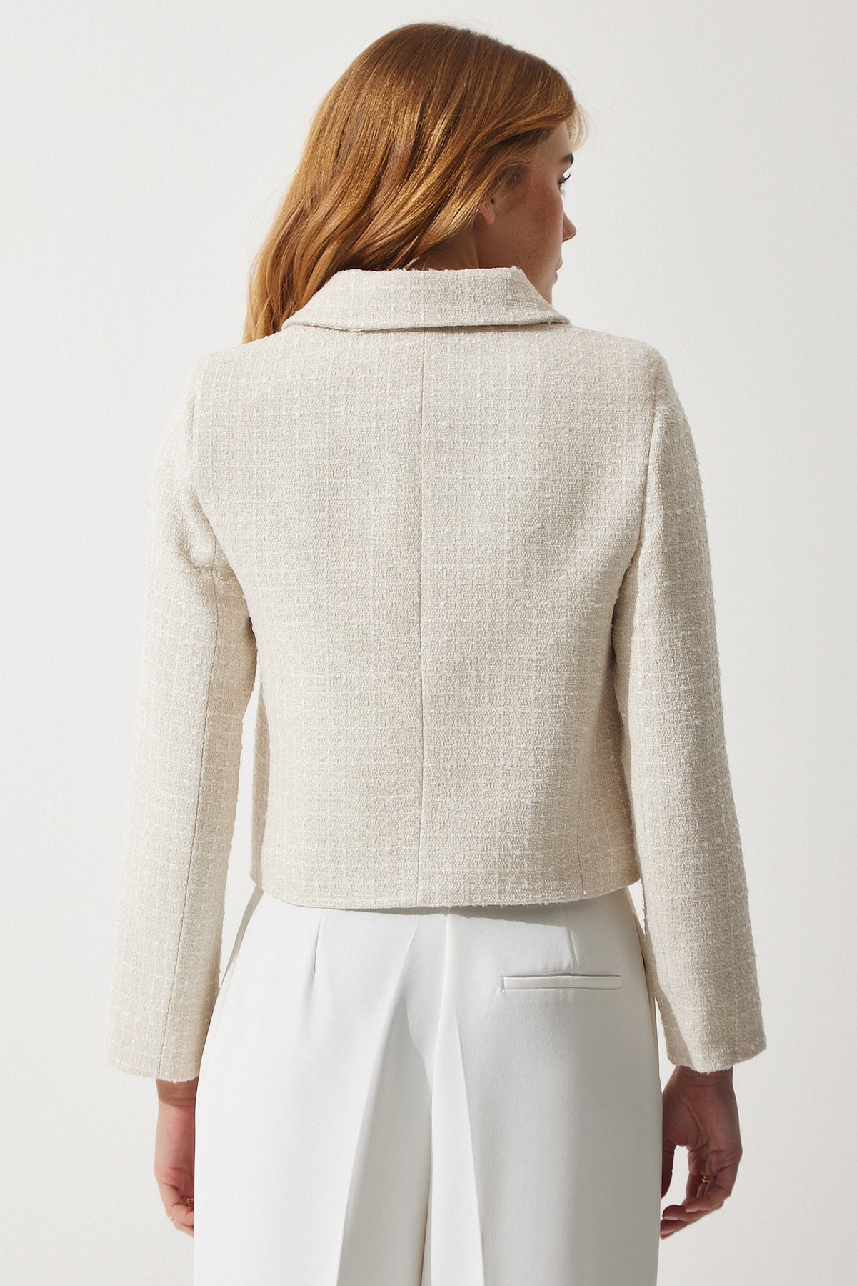 Kemik Crop Tüvit Blazer Ceket TO00039