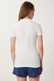Ekru Polo Yaka Örme T-Shirt FK00039