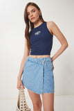 Mavi Mini Denim Şort Etek OK00066