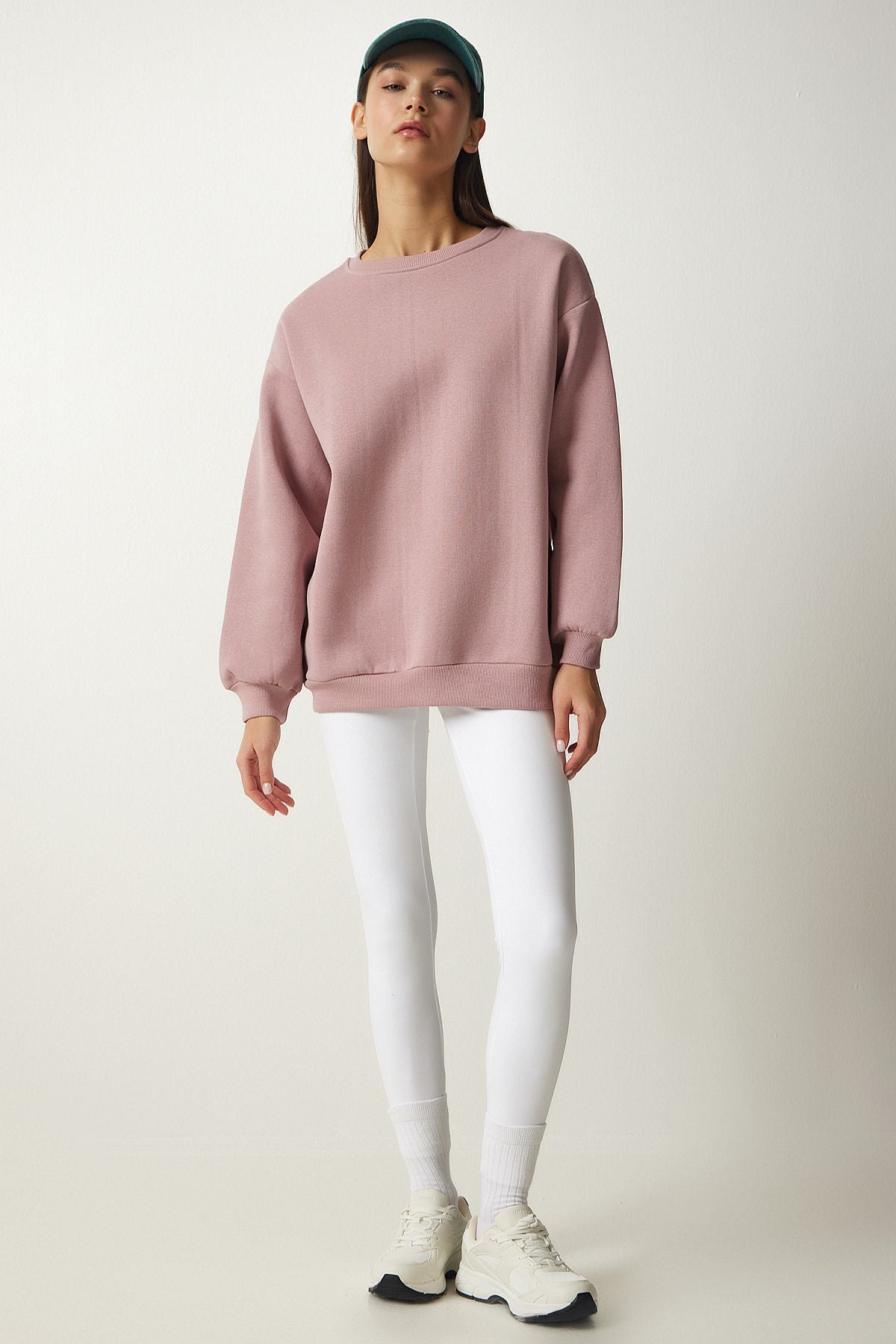Pudra Şardonlu Basic Sweatshirt OW00001