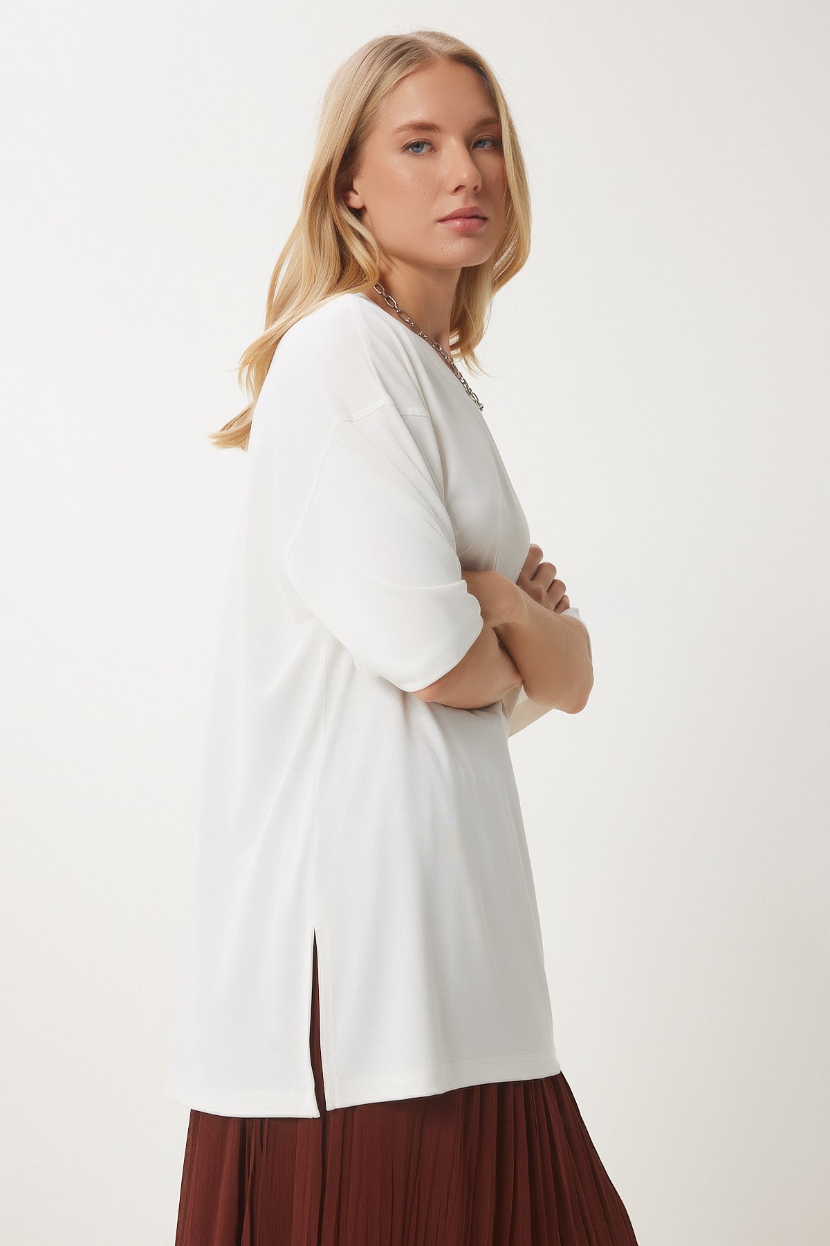 Kemik Oversize Basic Modal T-shirt UB00323