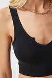 Siyah Beyaz Askılı 2'Li Paket Crop Örme Bluz OW00031