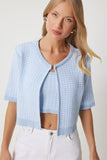 Bebe Mavi Triko Crop Hırka Takım PF00093
