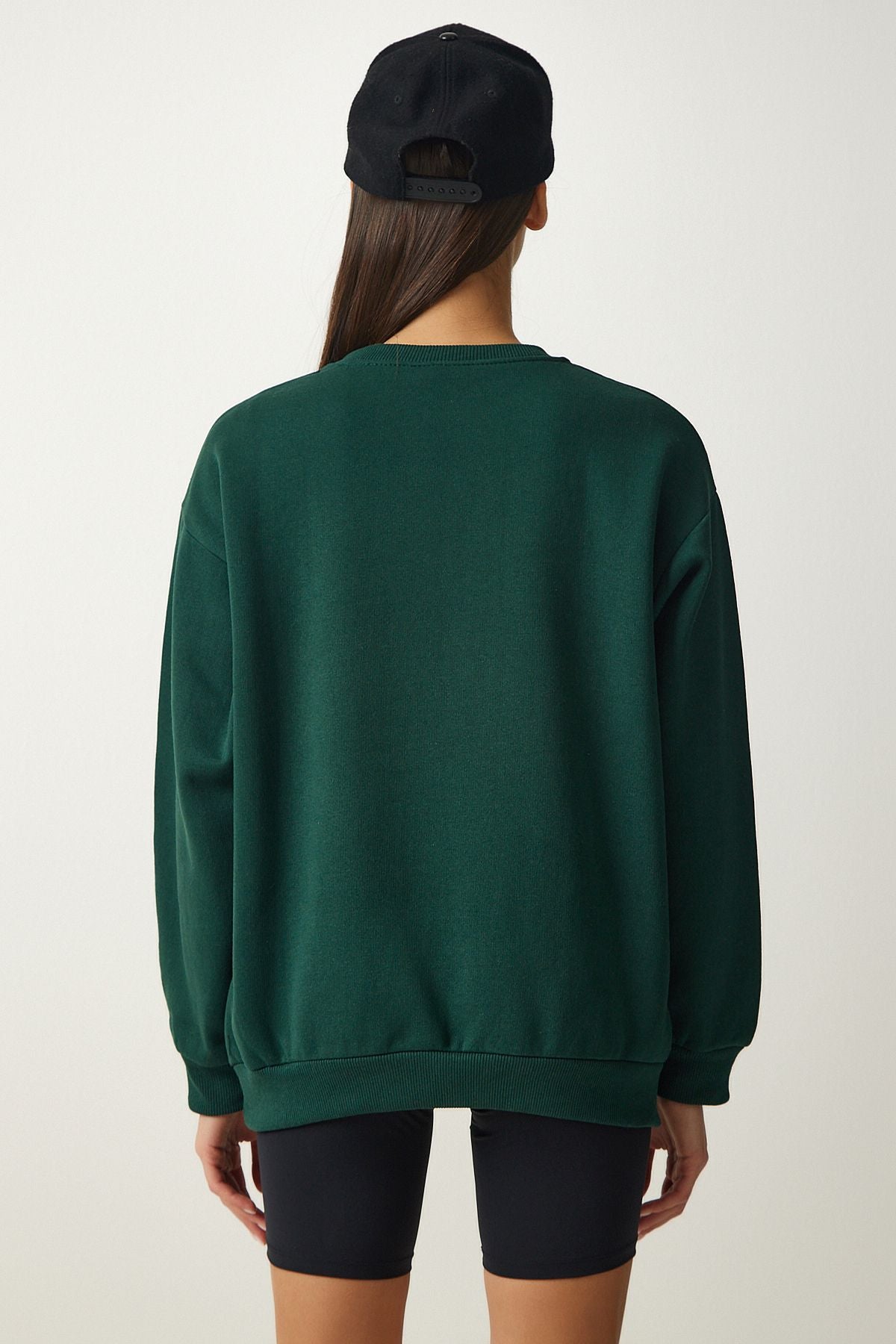 Zümrüt Yeşili Şardonlu Basic Sweatshirt OW00001