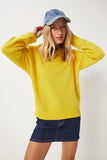 Sarı Kapüşonlu Şardonlu Sweatshirt OW00050