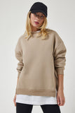 Vizon Fermuar Detaylı Şardonlu Örme Sweatshirt UB00148