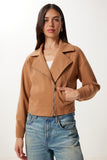 Camel Cepli Kısa Kaşe Ceket DD01372