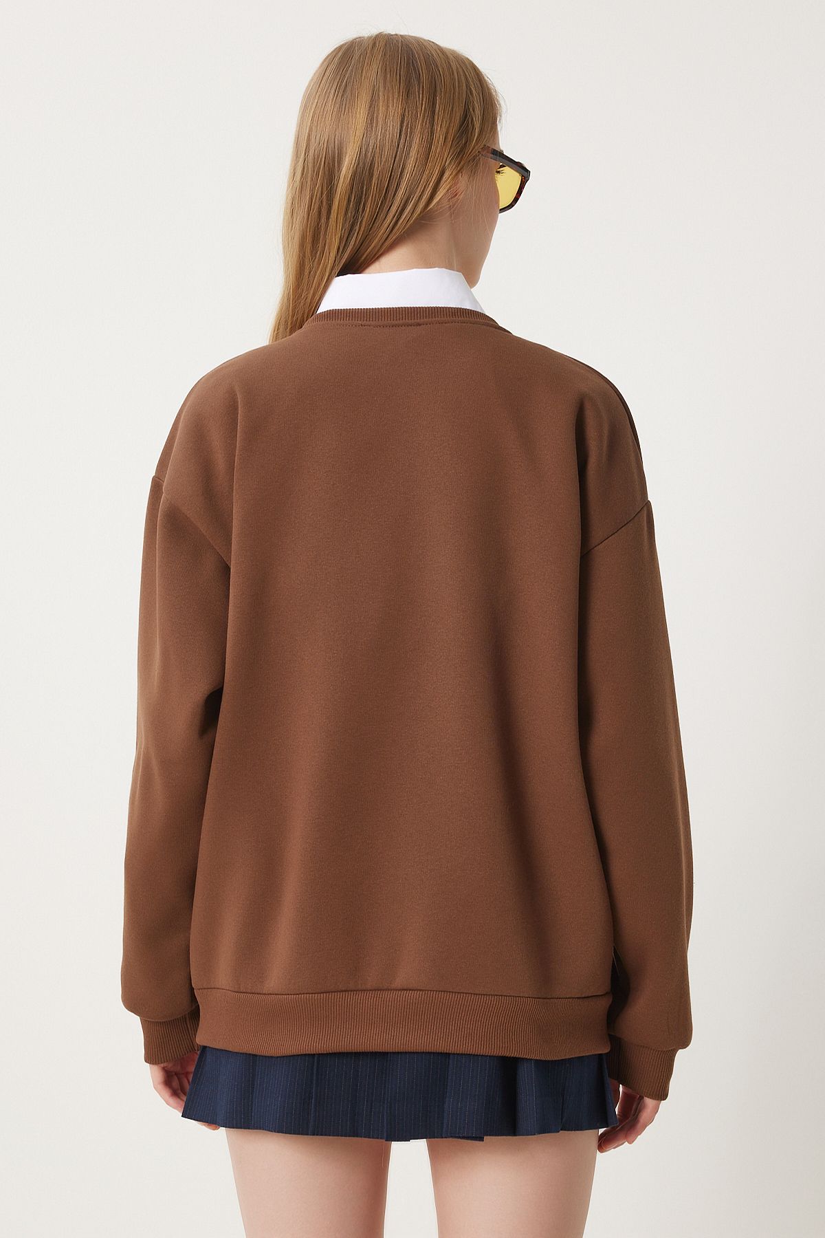 Kahverengi Şardonlu Basic Sweatshirt OW00001