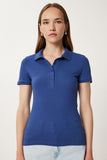 Lacivert Polo Yaka Örme T-Shirt FK00039