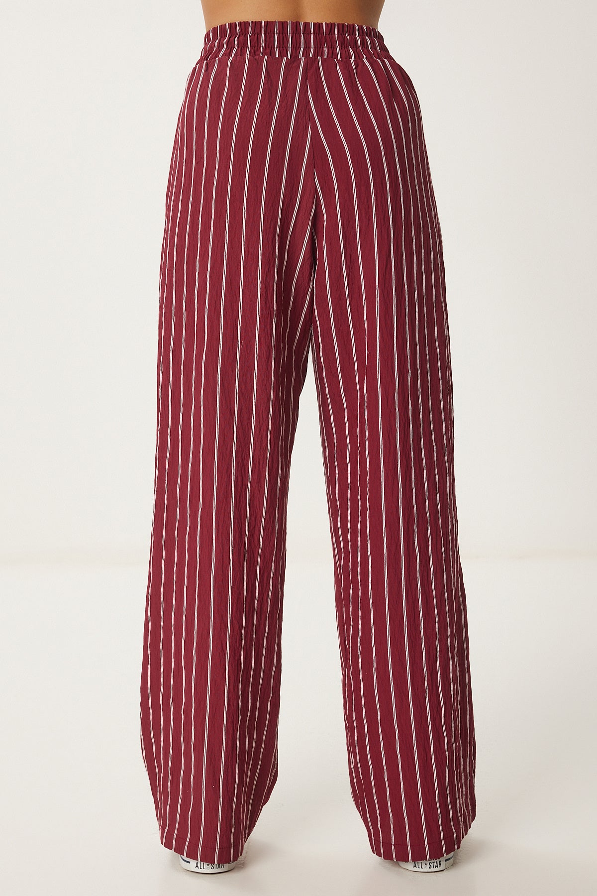 Bordo Çizgili Gömlek Pantolon Takım BY00058