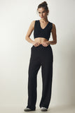 Siyah Fitilli Örme Pantolon EW00005