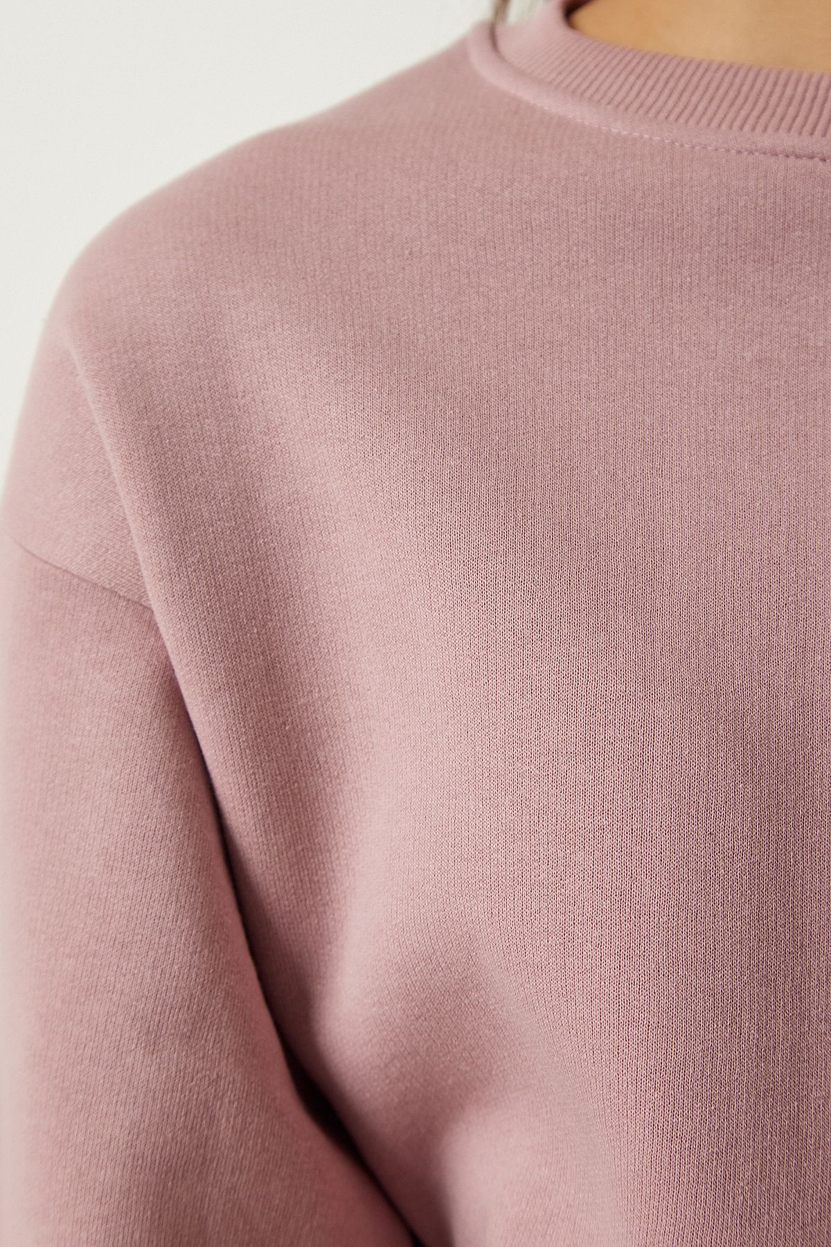 Pudra Şardonlu Basic Sweatshirt OW00001