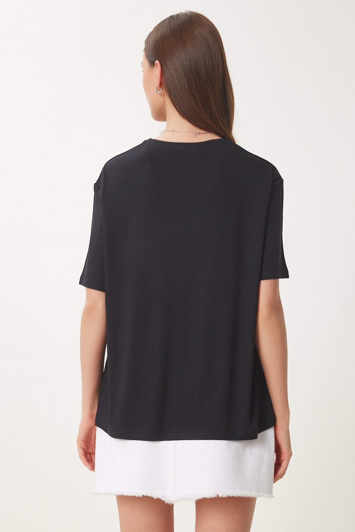 Siyah Basic Örme T-Shirt EN00642