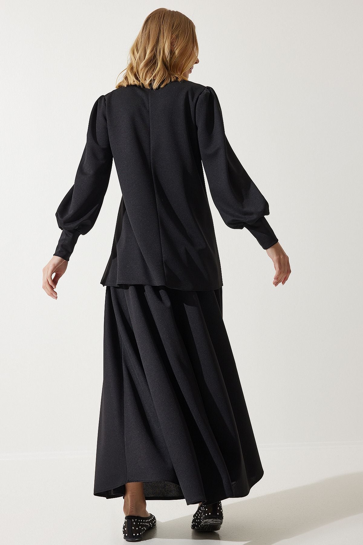 Siyah Tunik Etek Örme Takım DD01317
